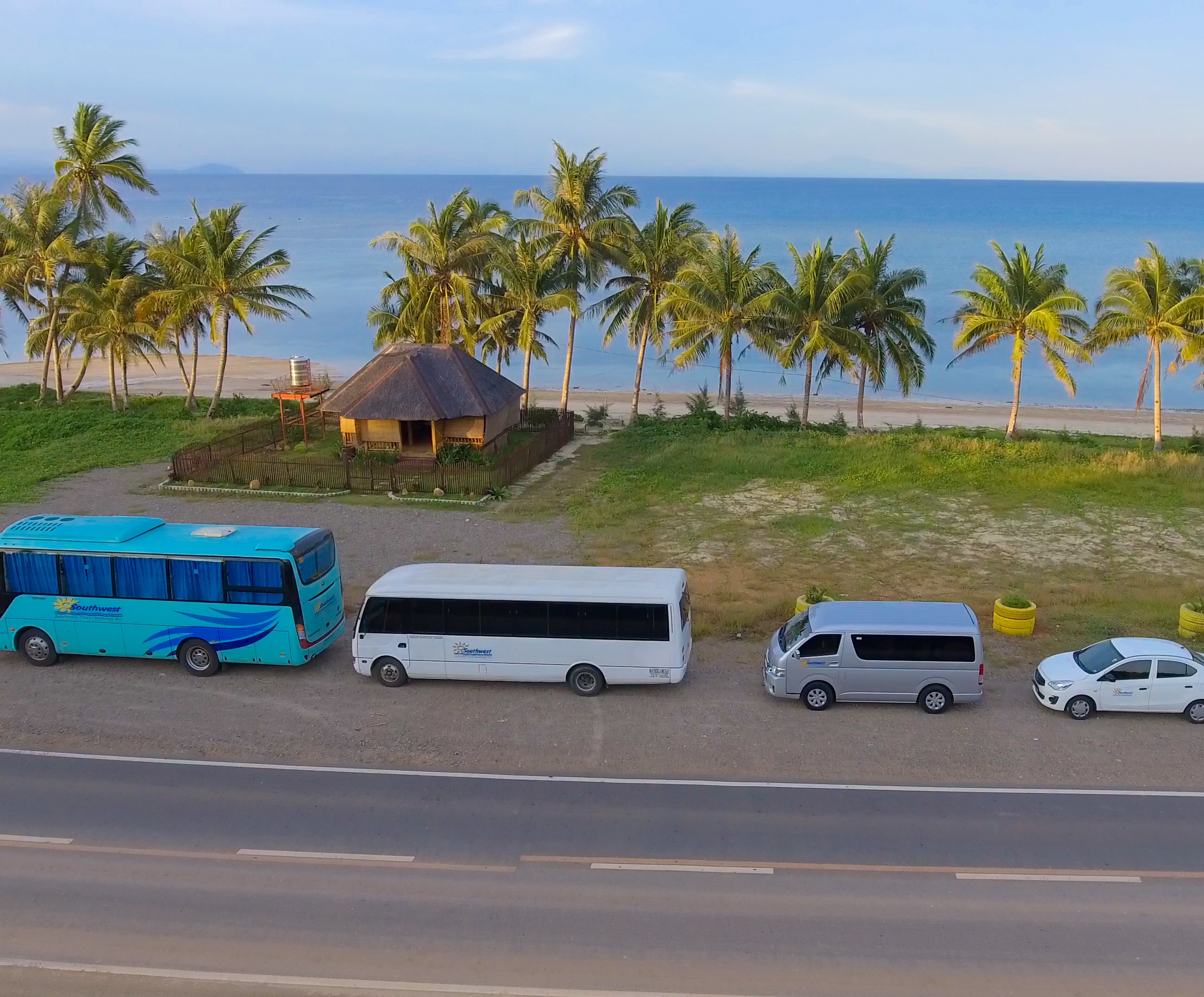 Scenic view of Boracay's white sand beach and clear blue waters